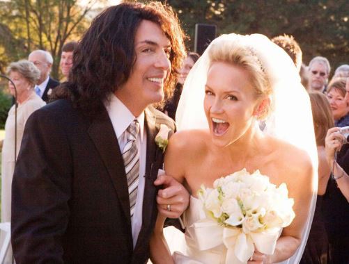 Erin Sutton and Paul Stanley on their wedding day